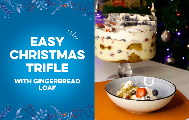 Easy Christmas Trifle with Gingerbread Loaf